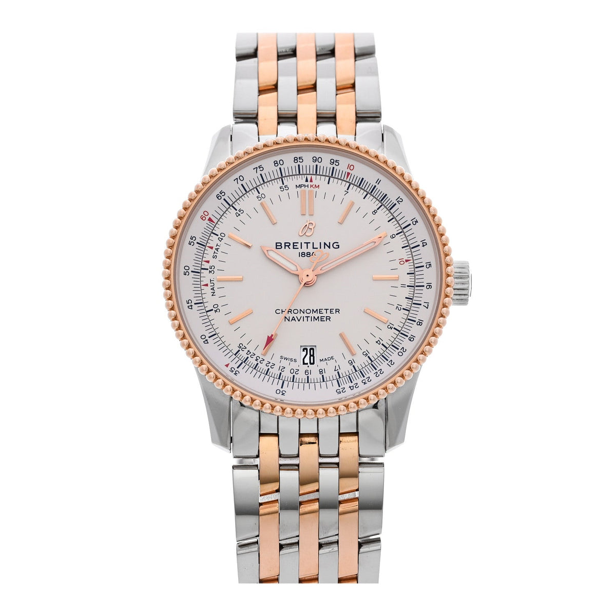 Stainless Steel 18K Rose Gold 38mm Navitimer Automatic Watch U17325