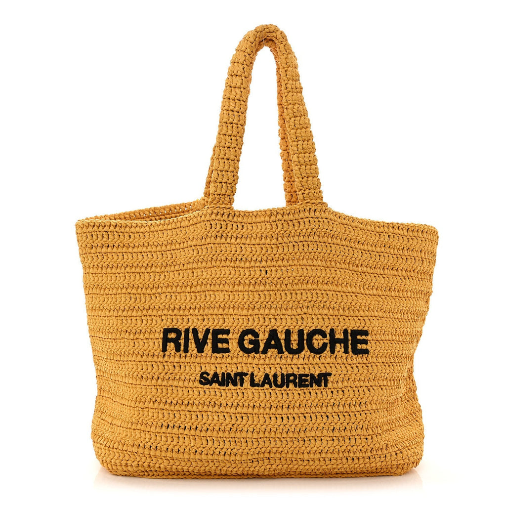 Raffia Rive Gauche Tote Yellow