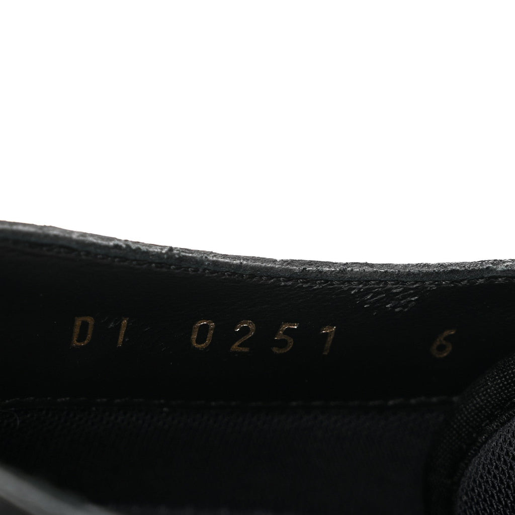 Calfskin Mens Formal Derby Shoes 6 Black