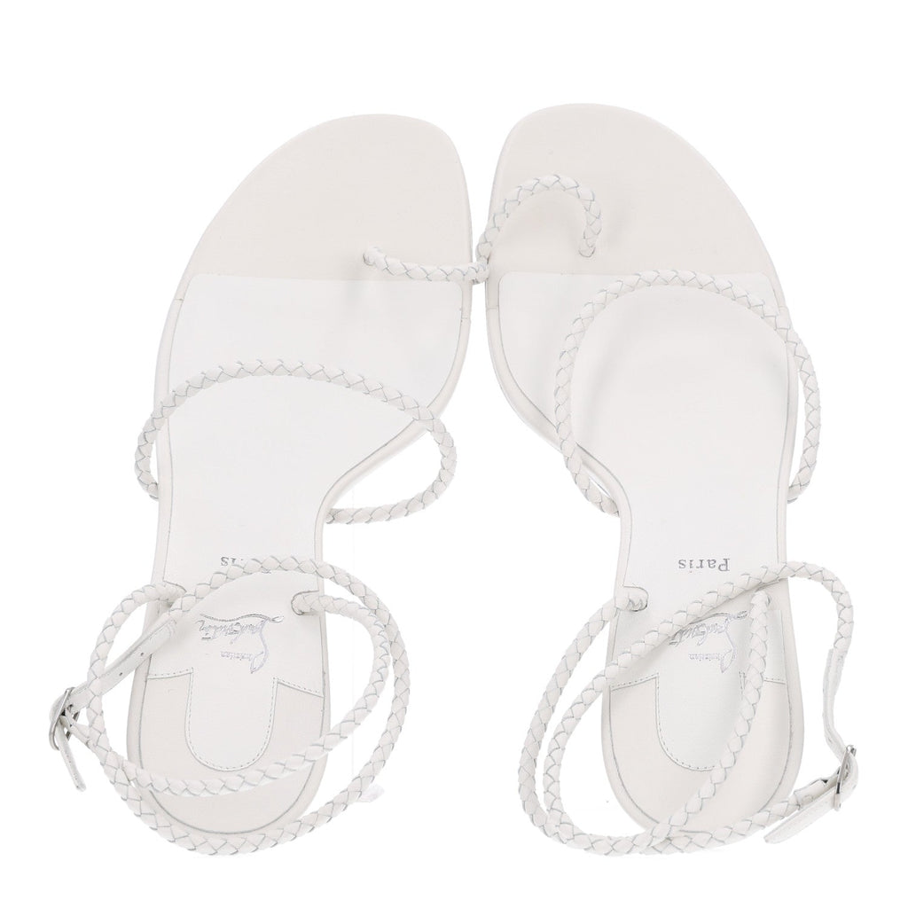 X Idris Elba Hibaq Calfskin Braided 55mm Sandals 41 White
