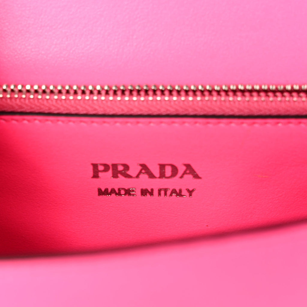 Saffiano City Calfskin Studded Large Elektra Shoulder Bag Fuchsia Black