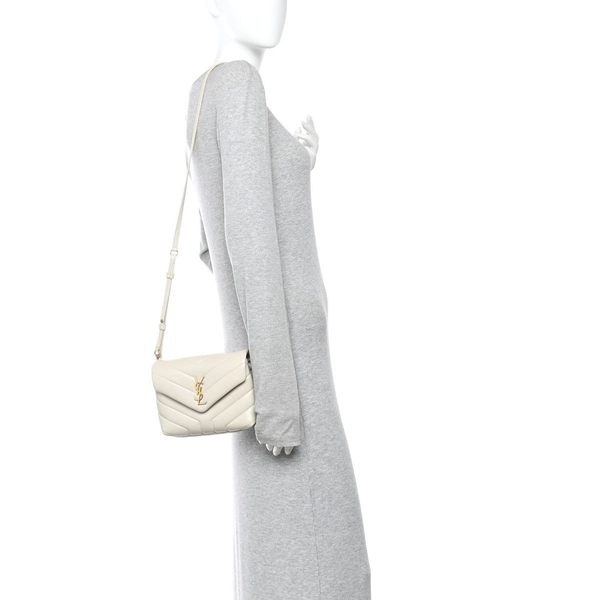 Calfskin Y Quilted Monogram Toy Loulou Crossbody Bag Crema Soft