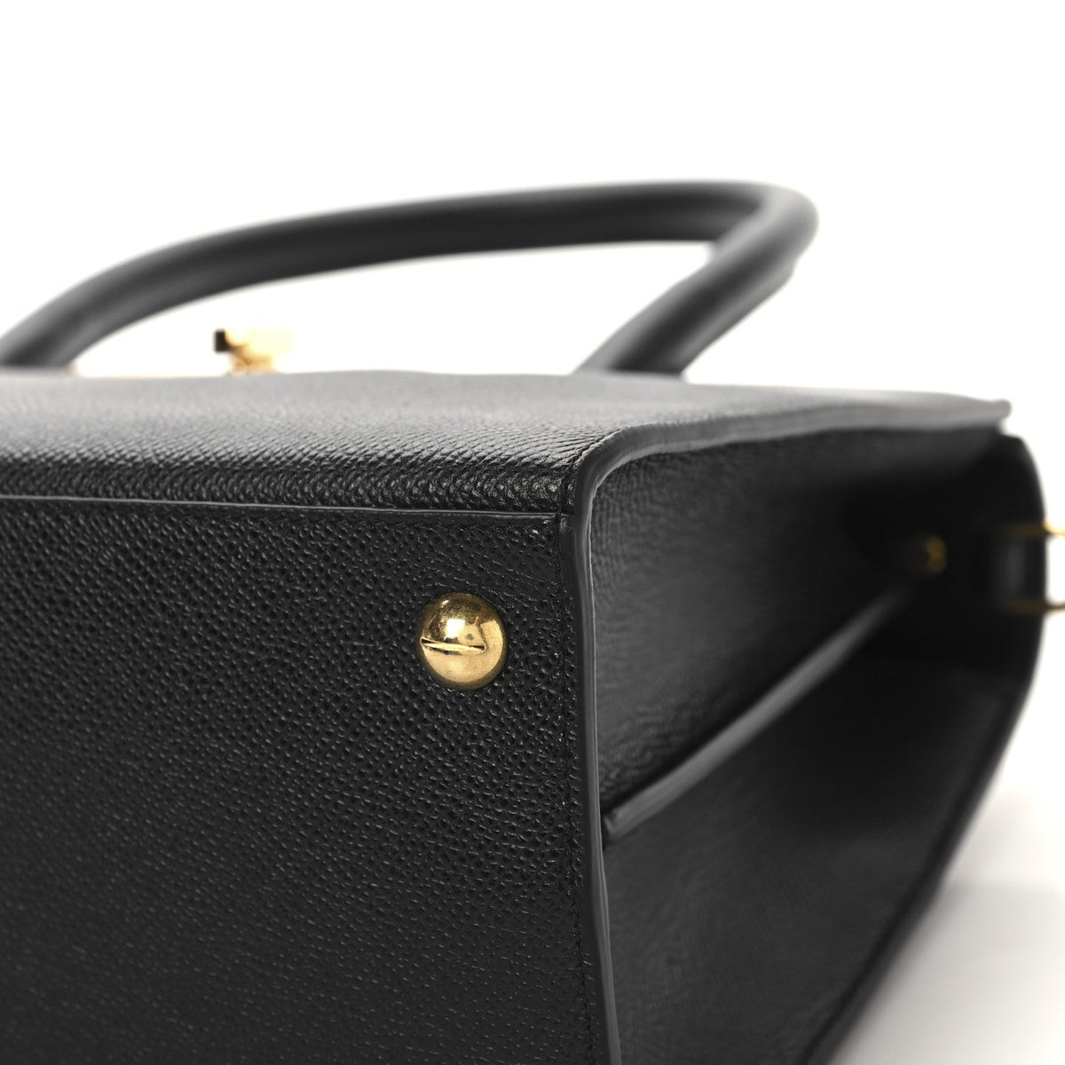 Grained Calfskin Medium St. Honore Tote Black