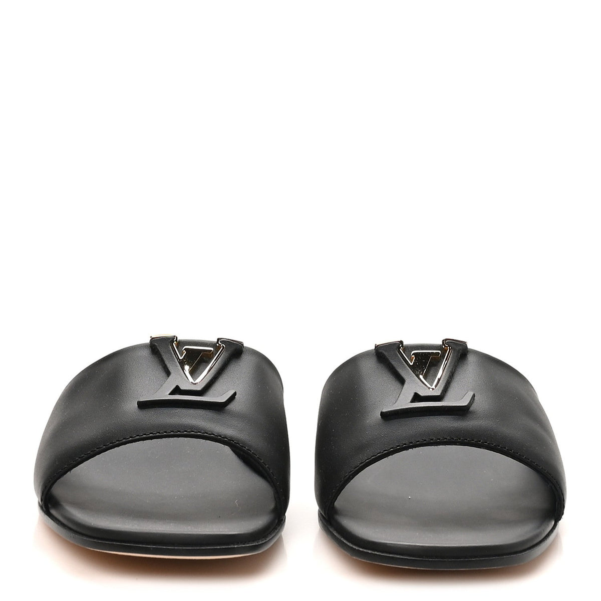 Calfskin LV Mare Flat Mule 37.5 Black