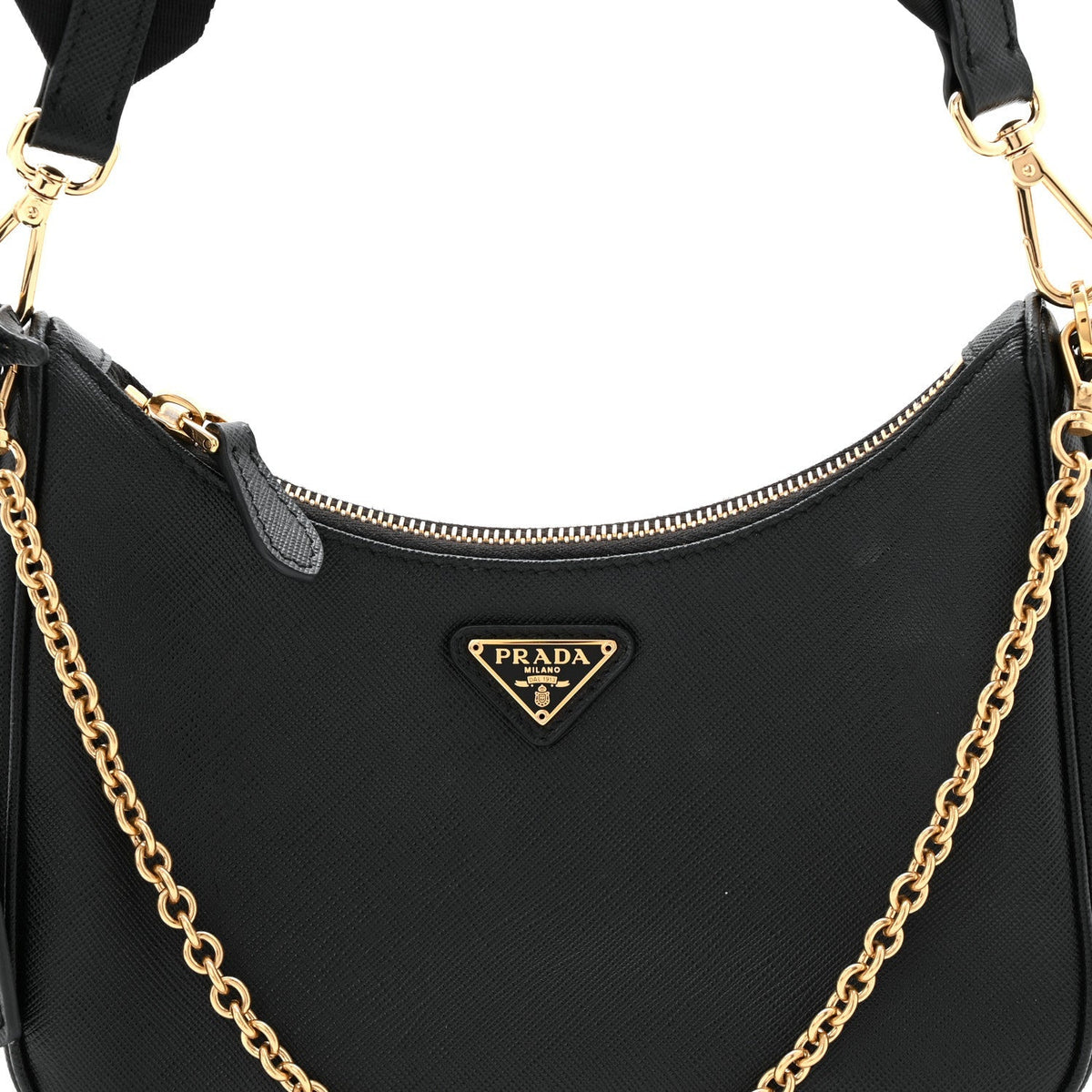 Saffiano Lux Re-Edition 2005 Shoulder Bag Black