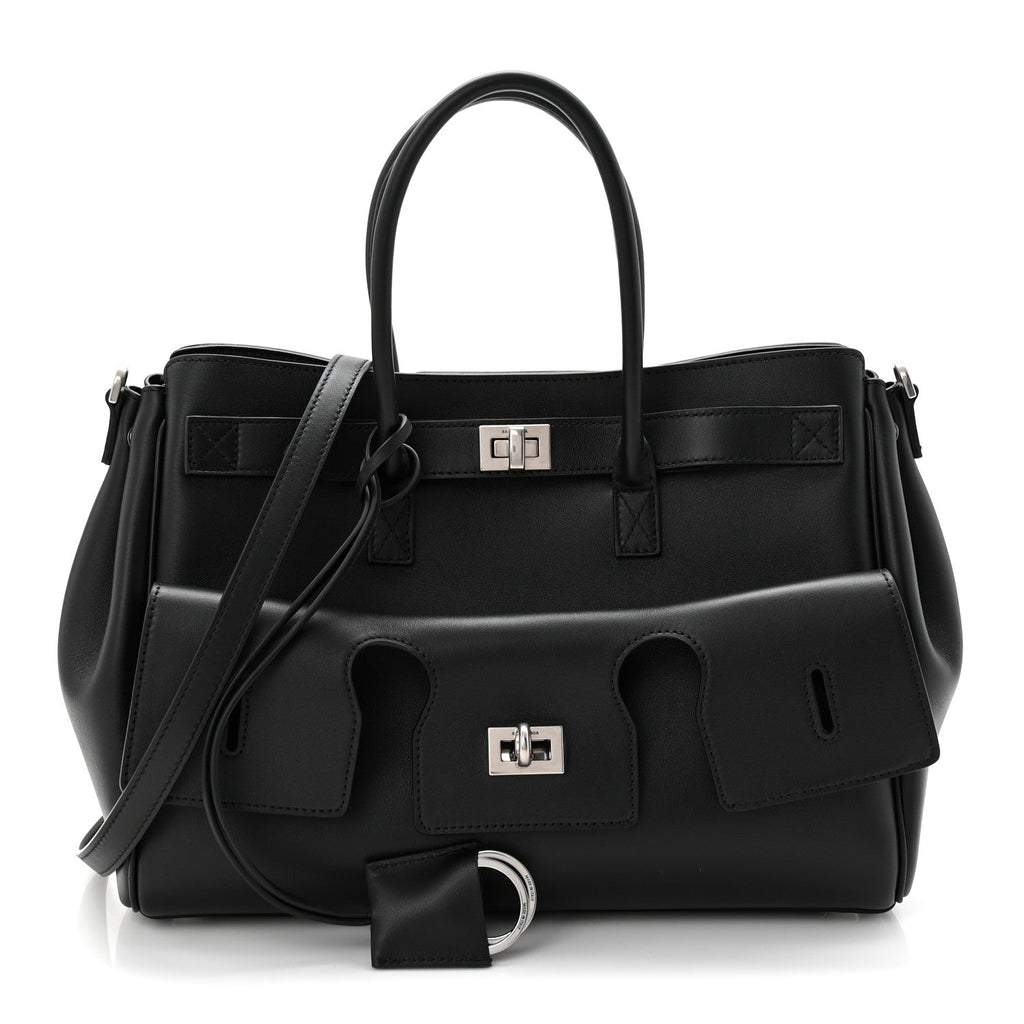 Smooth Calfskin Small Bel Air Carry All Bag Black