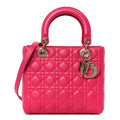 Lambskin Cannage Medium Lady Dior Pink