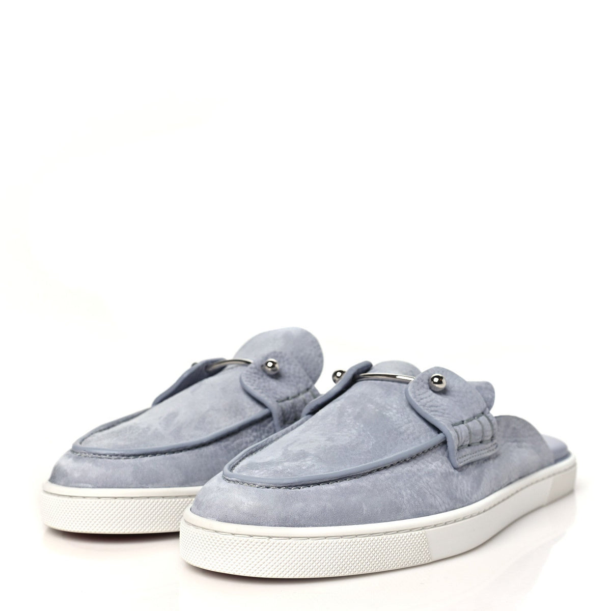 Nubuck Chanme Donna Flat Boat Flats  40.5 Jumbo Grey