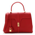 Grained Calfskin Classique 16 Top Handle Bag Red