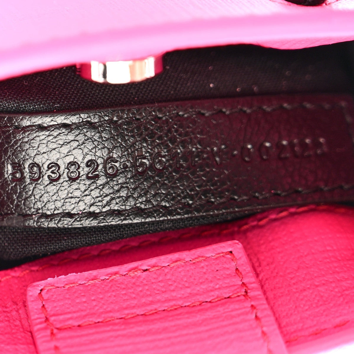 Squared Calfskin Logo Shopping Phone Holder Bag Acid Fuchsia