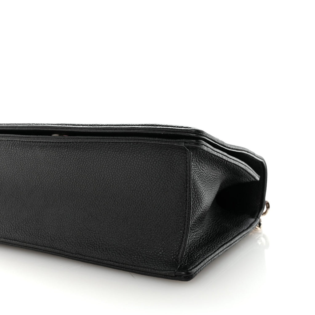 Grained Calfskin Medium Diorama Flap Bag Black