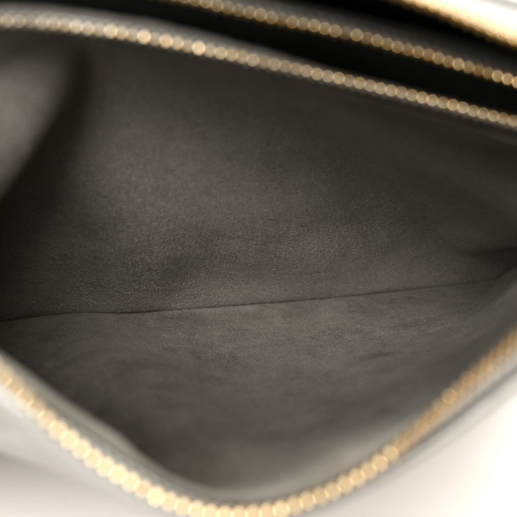 Metallic Lambskin Embossed Monogram Coussin BB Silver