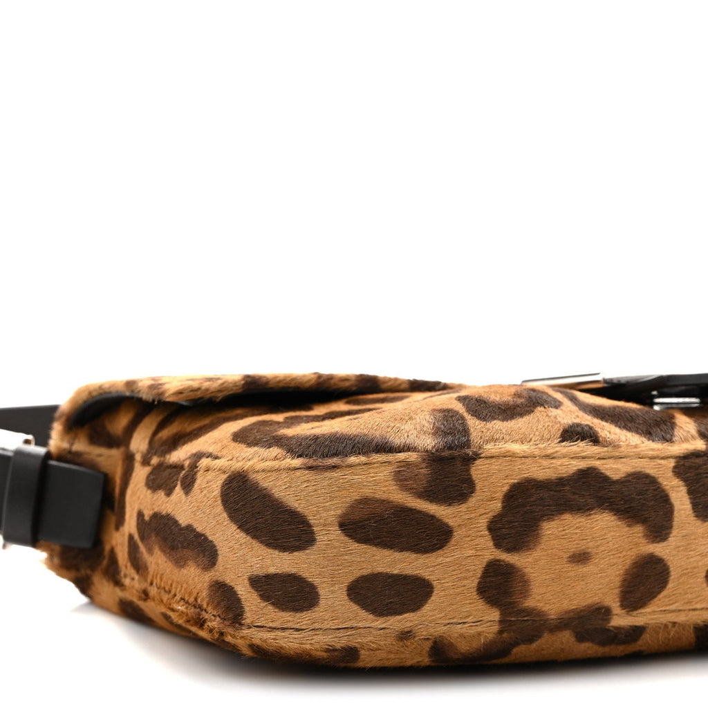 Calf Hair Vitello Jaguar Print Baguette Re Edition 26424 Moro Natural