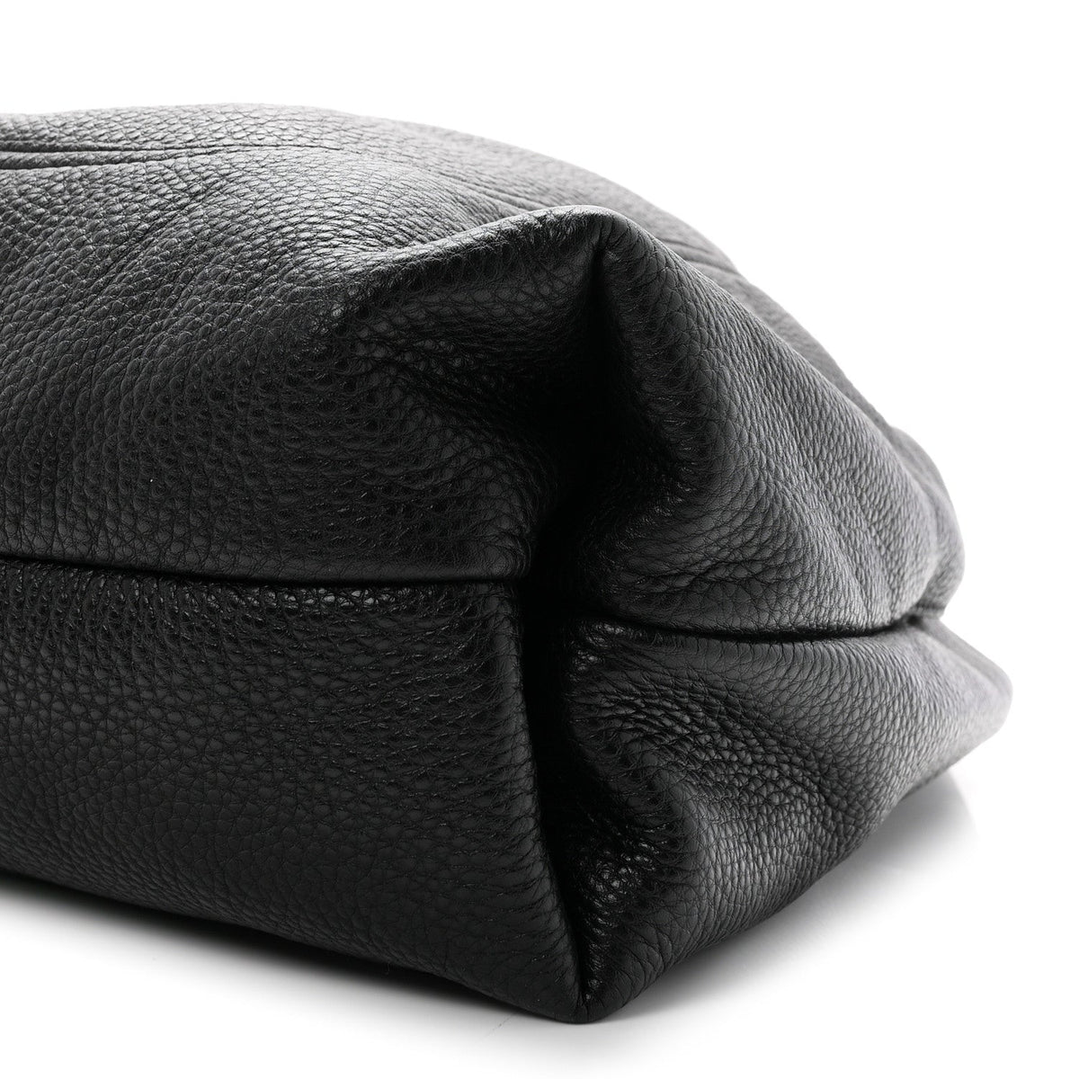 Grained Calfskin Softbit Maxi Shoulder Bag Black