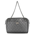 Metallic Aged Calfskin Quilted Large Reissue Camera Case Silver
