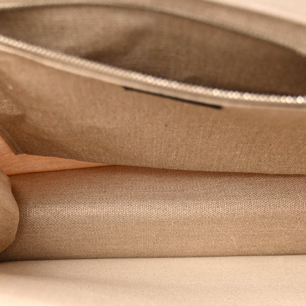Linen Calfskin Small Rive Gauche Tote Optic White