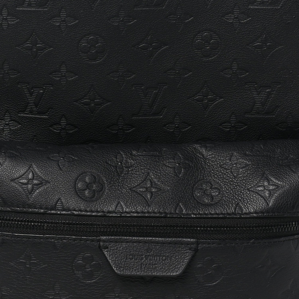 Calfskin Shadow Monogram Discovery Backpack PM Black