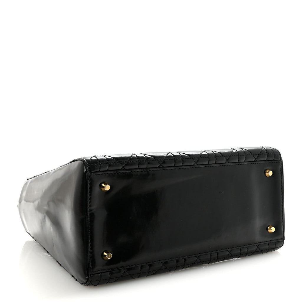 Patent Cannage Medium Lady Dior Black