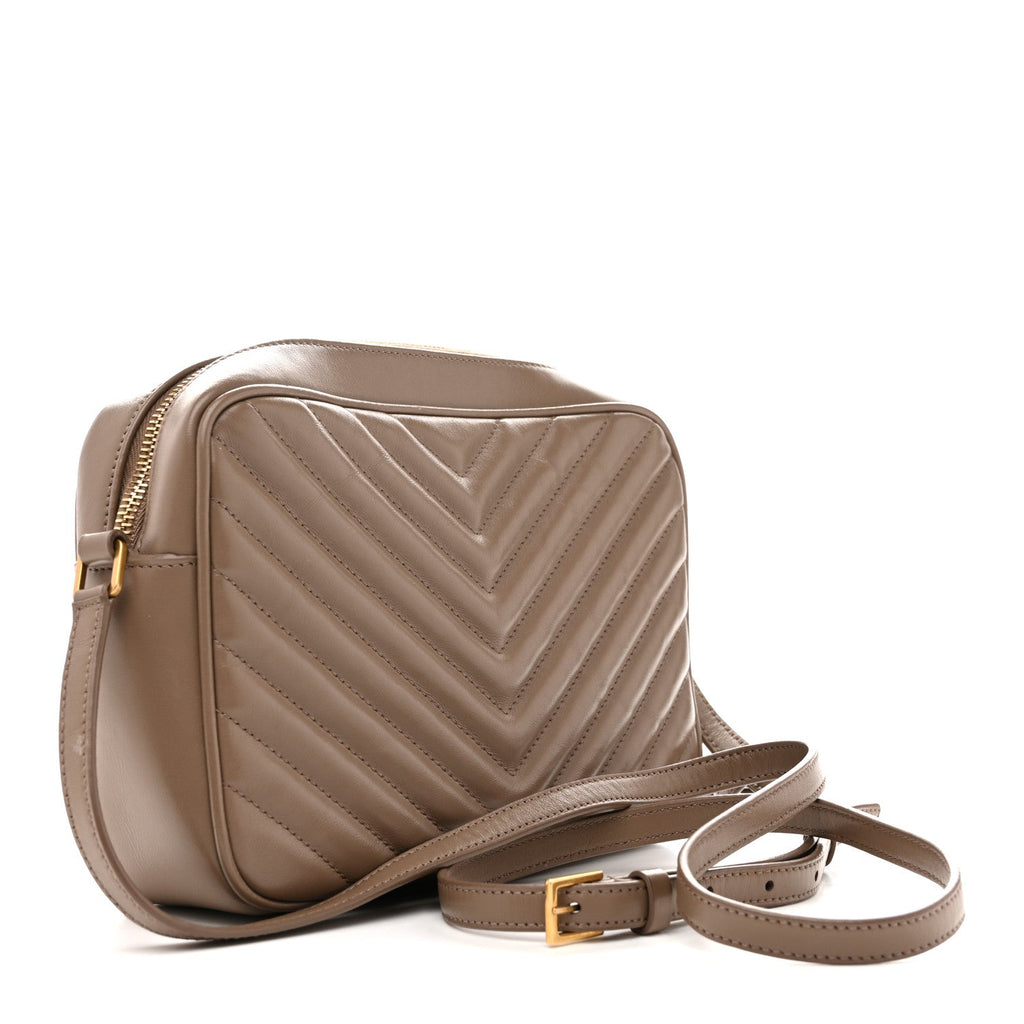 Calfskin Matelasse Monogram Lou Camera Bag Dark Beige