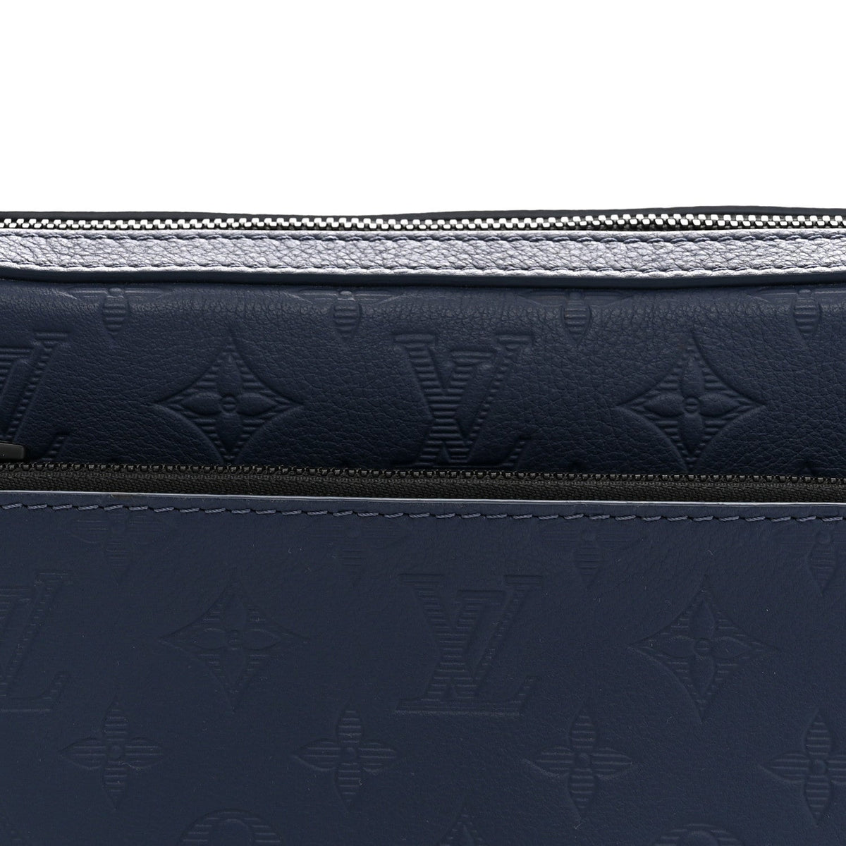 Calfskin Monogram Shadow Trio Messenger Navy