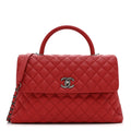 Caviar Quilted Medium Coco Handle Flap Red