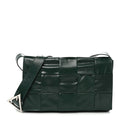 Paper Calfskin Maxi Intreccio Small Cassette Crossbody Bag Raintree