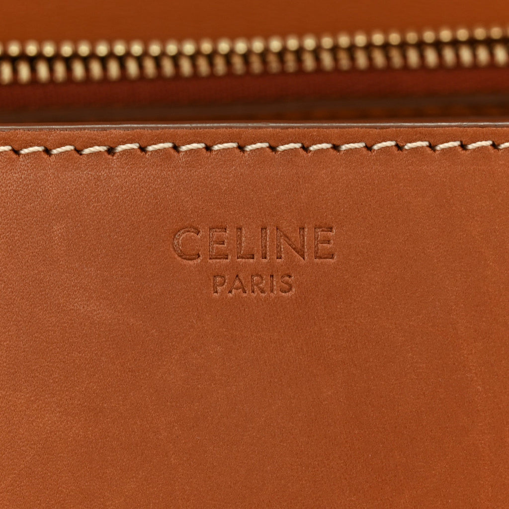 Natural Calfskin Medium Classic Box Flap Bag Tan