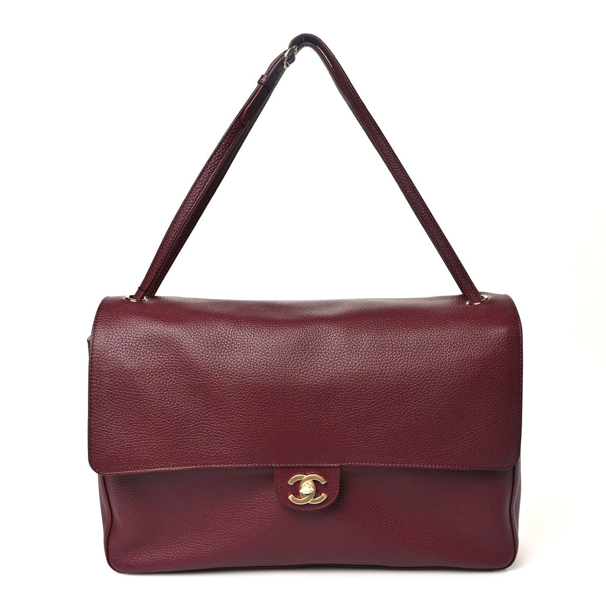 Grained Calfskin Souplissimo Maxi Flap Burgundy