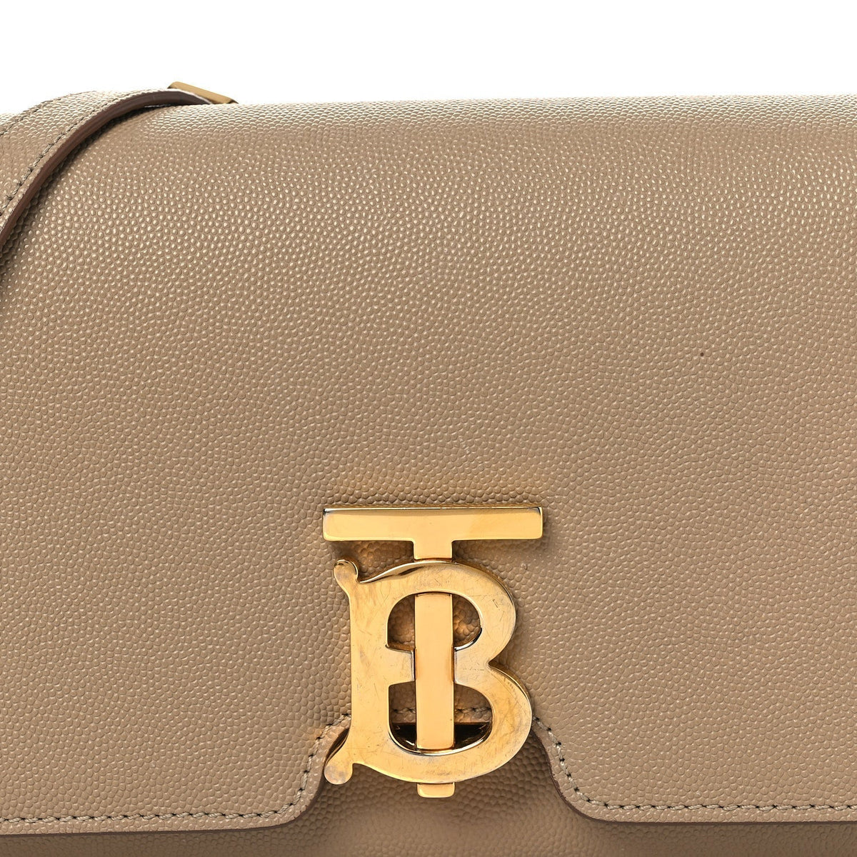 Grained Calfskin Small TB Bag Oat Beige