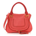 Calfskin Small Marcie Satchel Paradise Pink