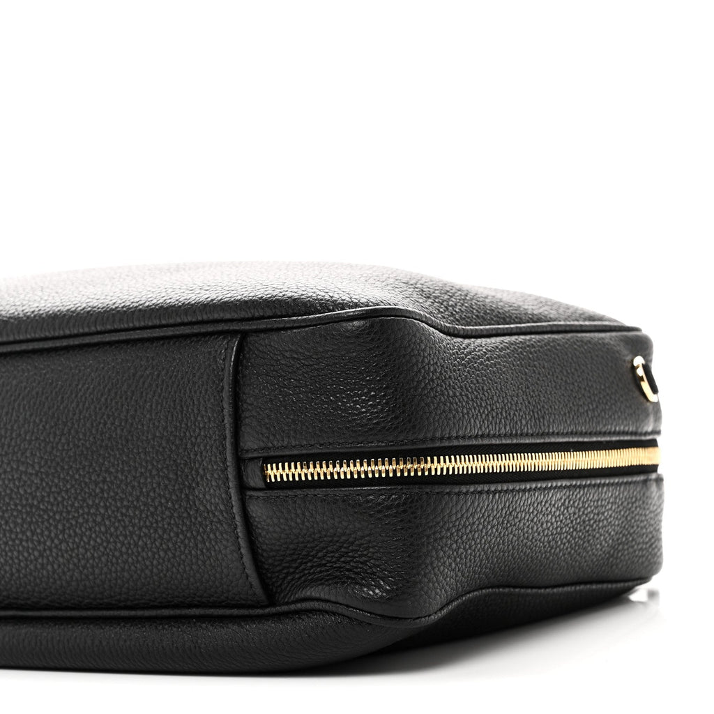 Vitello Daino Soft Large Top Handle Bag Black