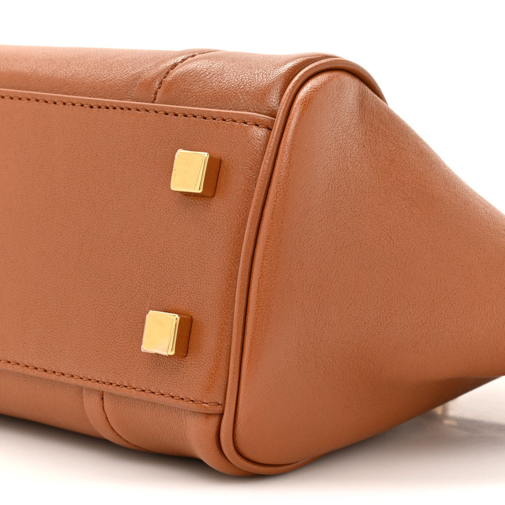 Supple Shiny Lambskin Little New Luggage Soft Tan