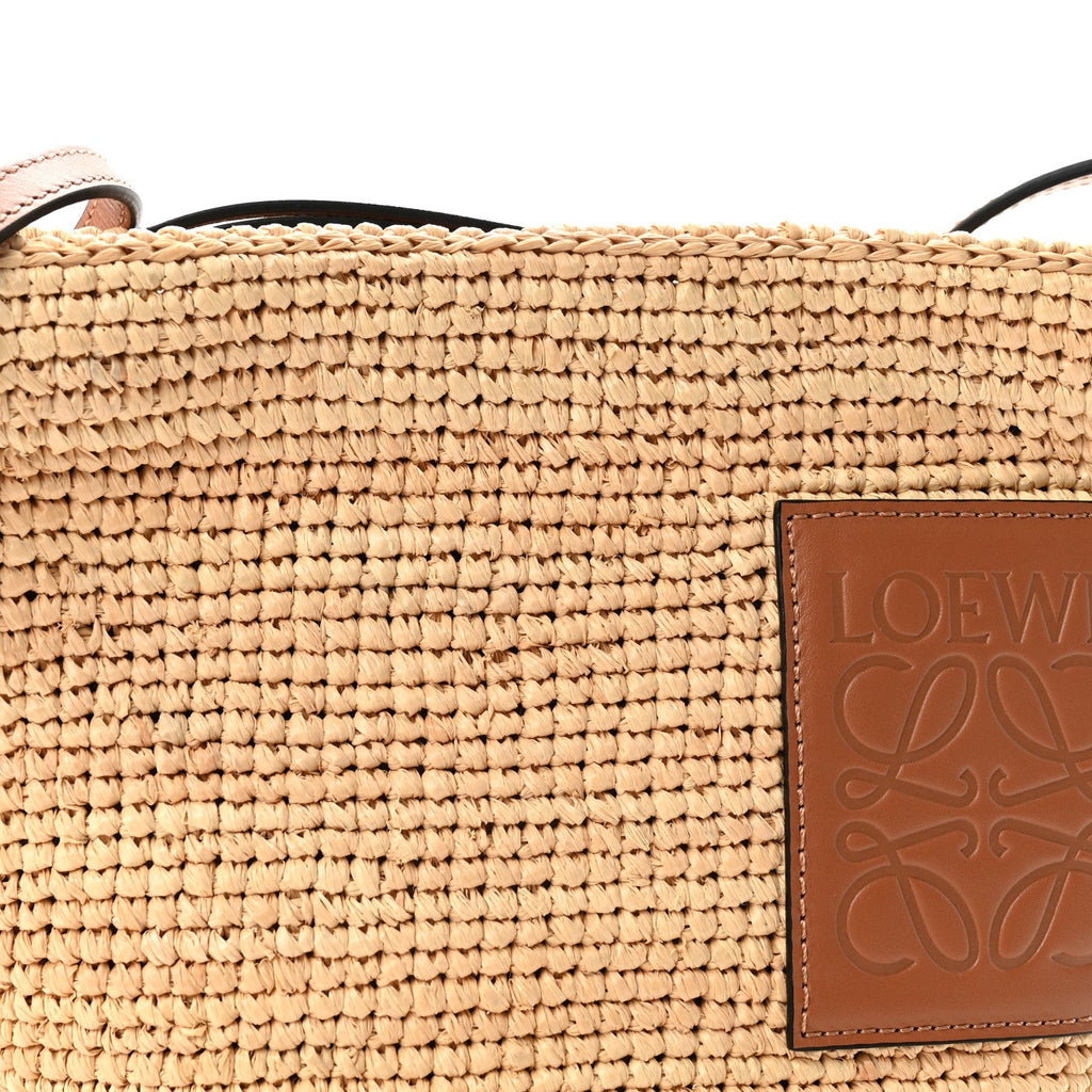Calfskin Raffia Paulas Ibiza Pochette Bag Natural Tan