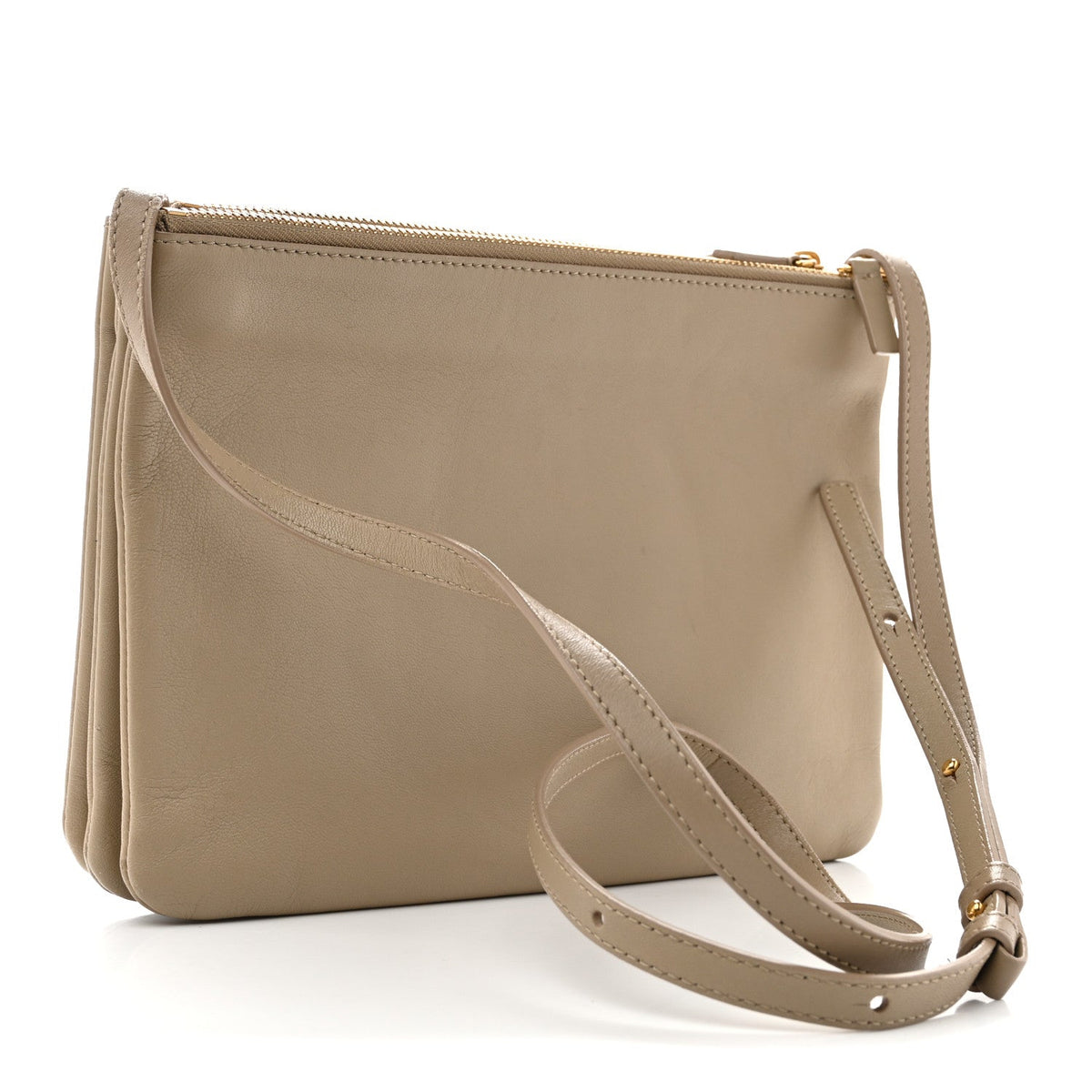 Liege Calfskin Large Trio Crossbody Bag Taupe