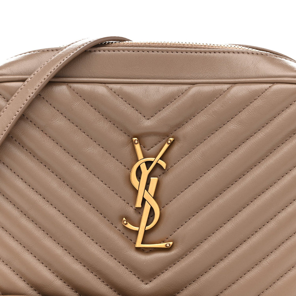Calfskin Matelasse Monogram Lou Camera Bag Dark Beige