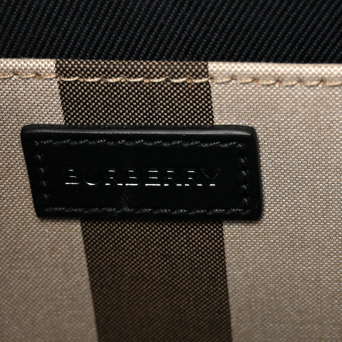 Calfskin House Check Small N/S Tote Black