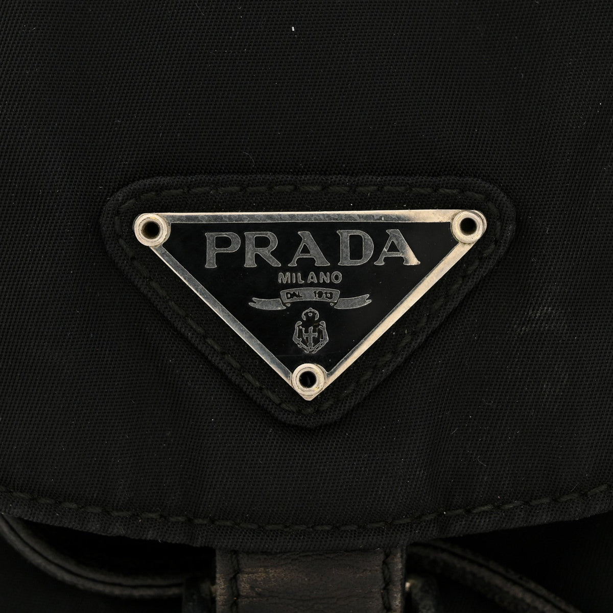 Tessuto Nylon Vela Chain Backpack Black