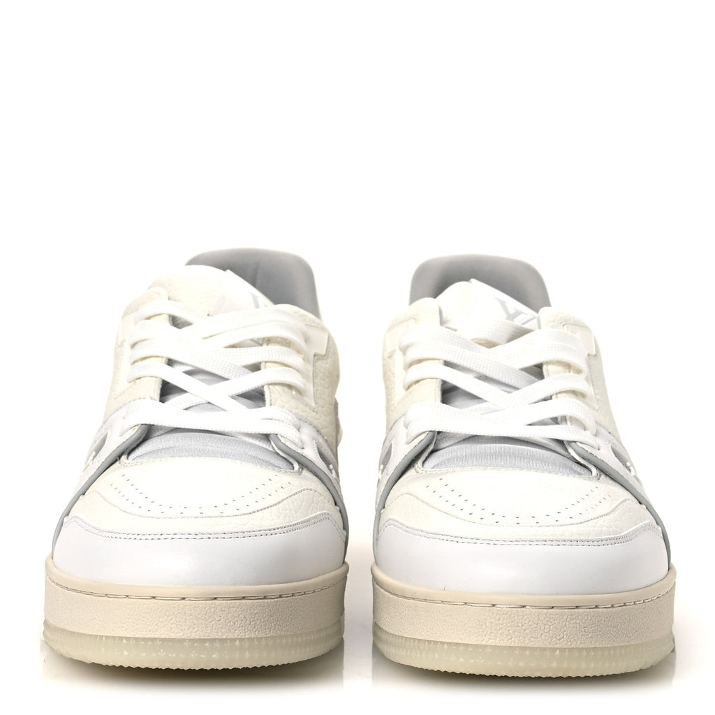 Calfskin Mens LV Trainer Sneakers 10 White