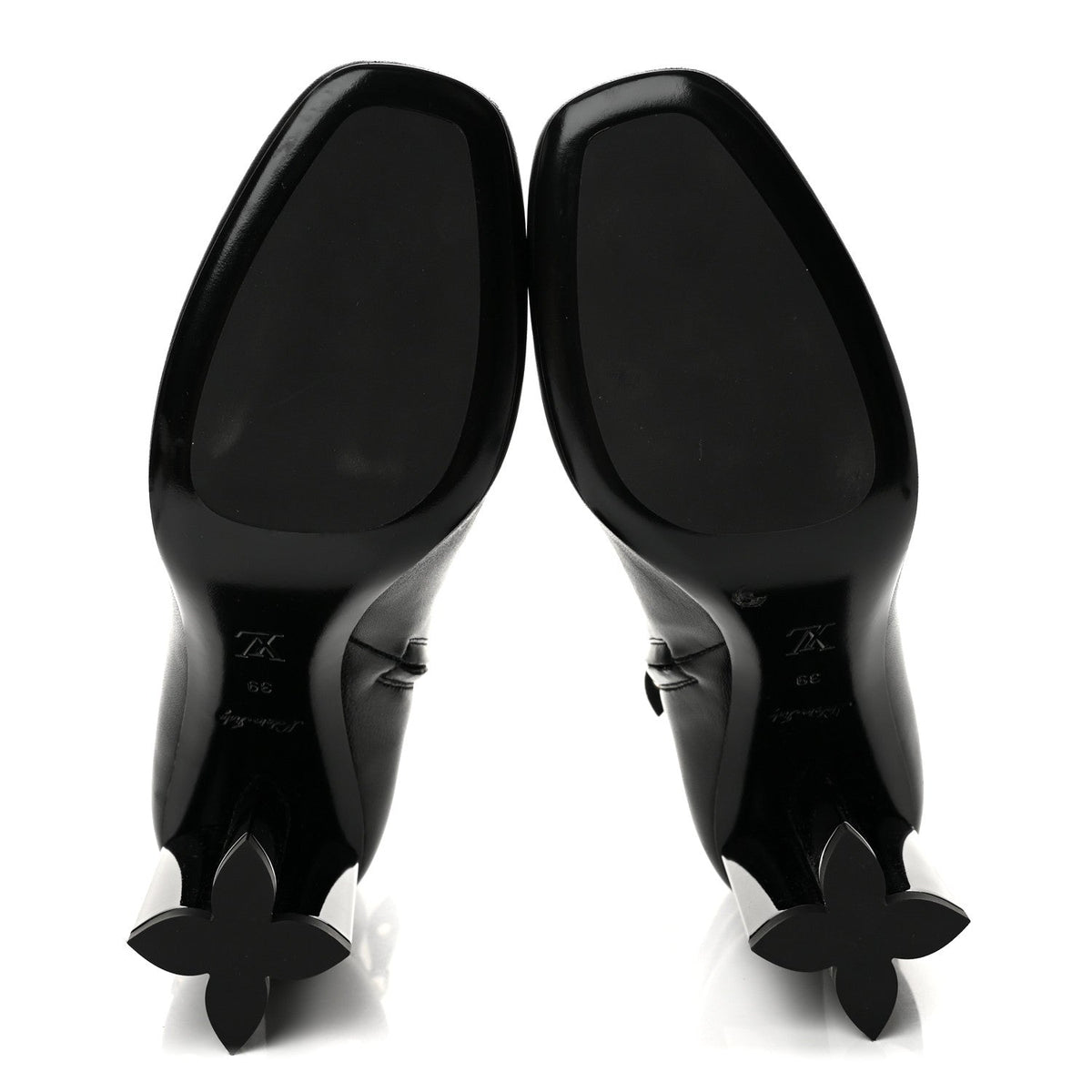 Calfskin Belted Silhouette Ankle Boots 39 Black