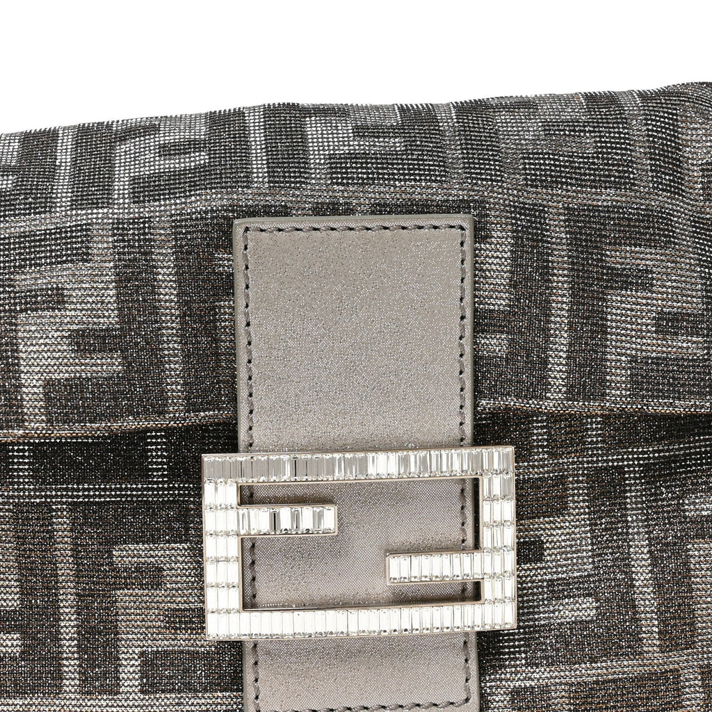 Metallic Lurex Zucca Vitello Baguette Argento