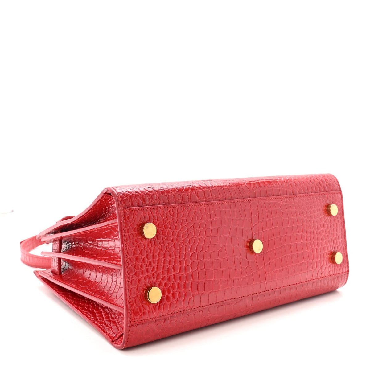Calfskin Crocodile Embossed Baby Sac de Jour Eros Red