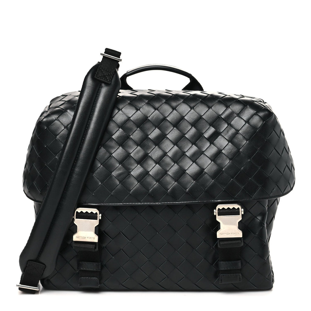 Nappa Intrecciato Postino Messenger Black