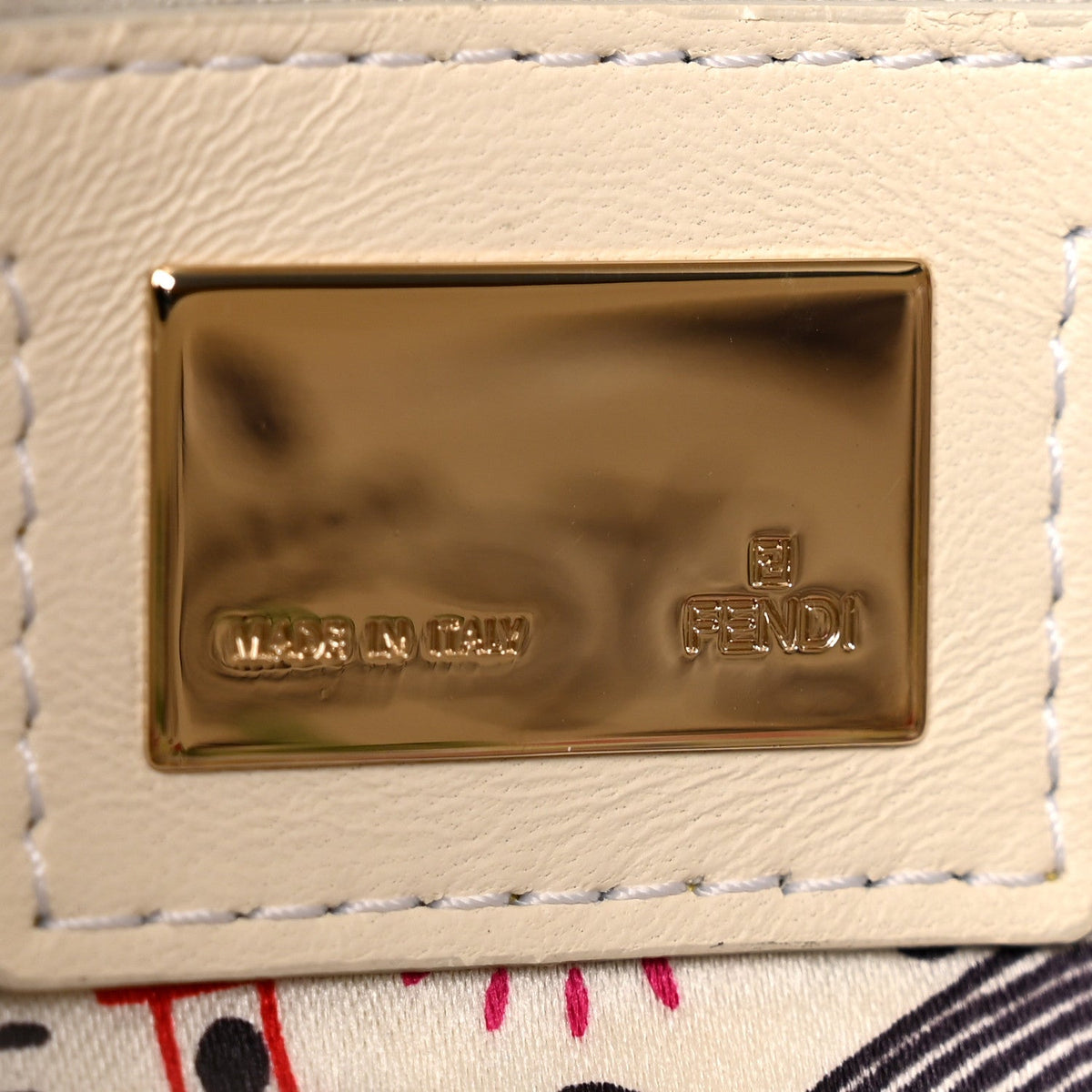 Nappa Logo Embossed Baguette White