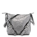 Metallic Calfskin Small Voyou Bag Silver