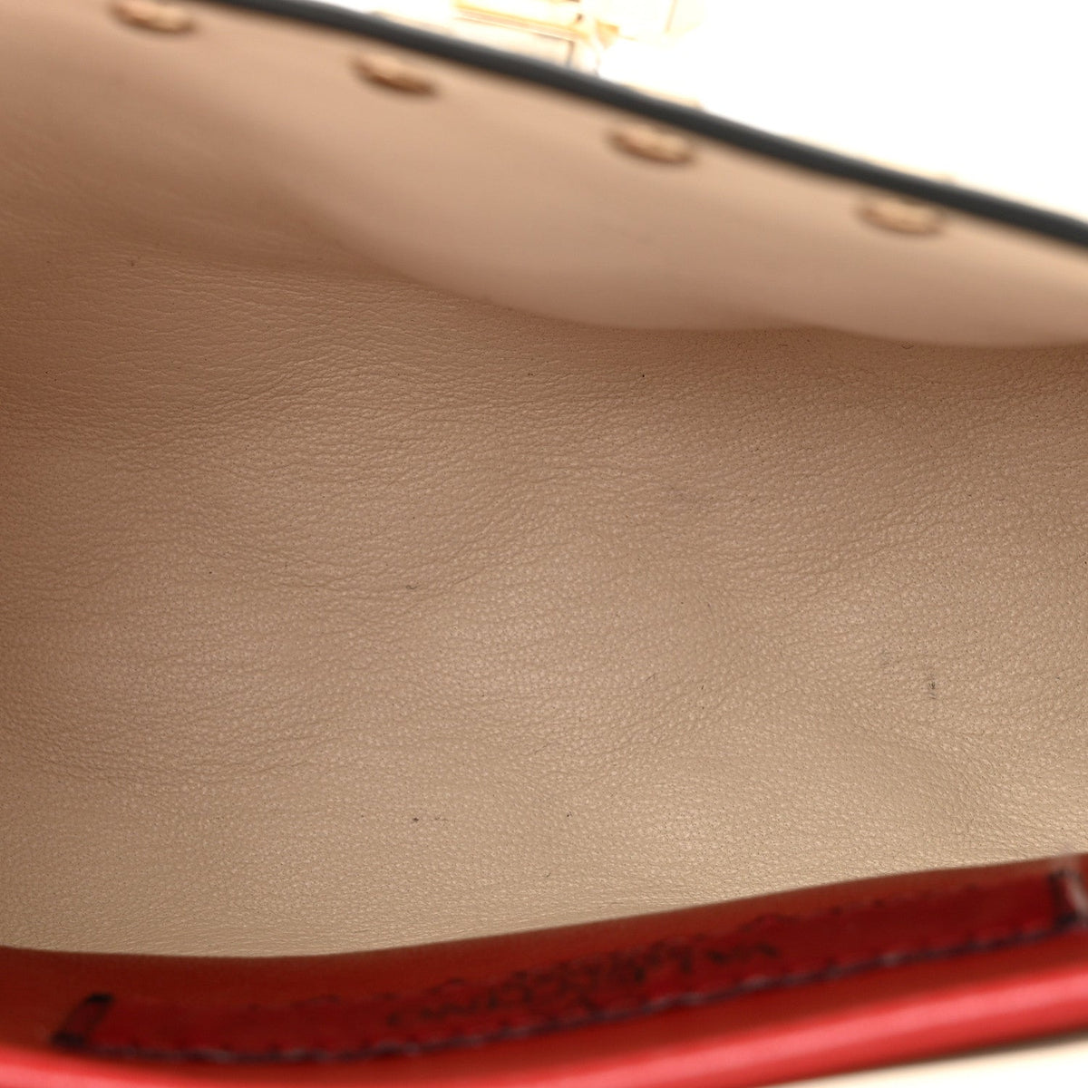 Lambskin Rockstud Spike Belt Bag 85 Ivory