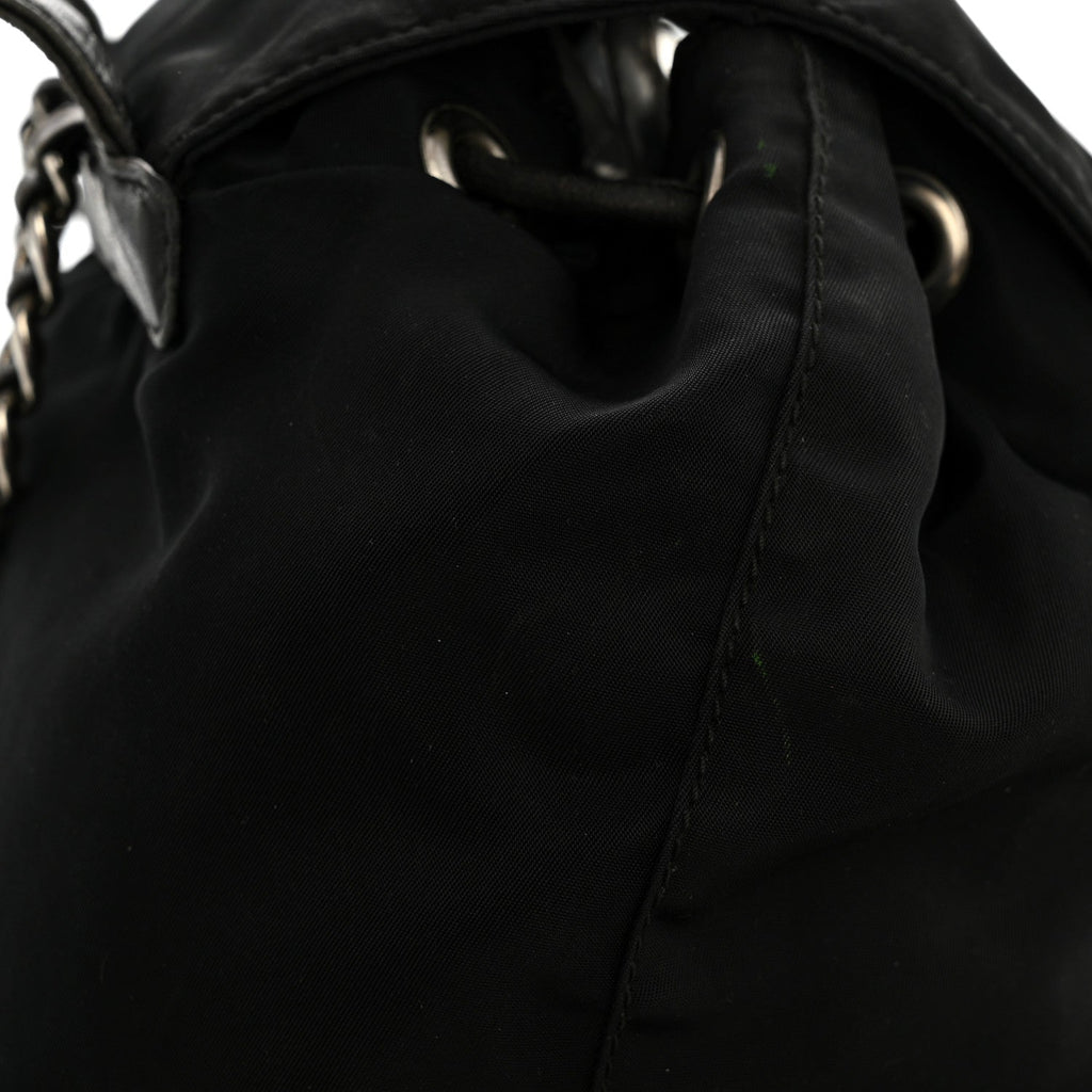 Tessuto Nylon Vela Chain Backpack Black