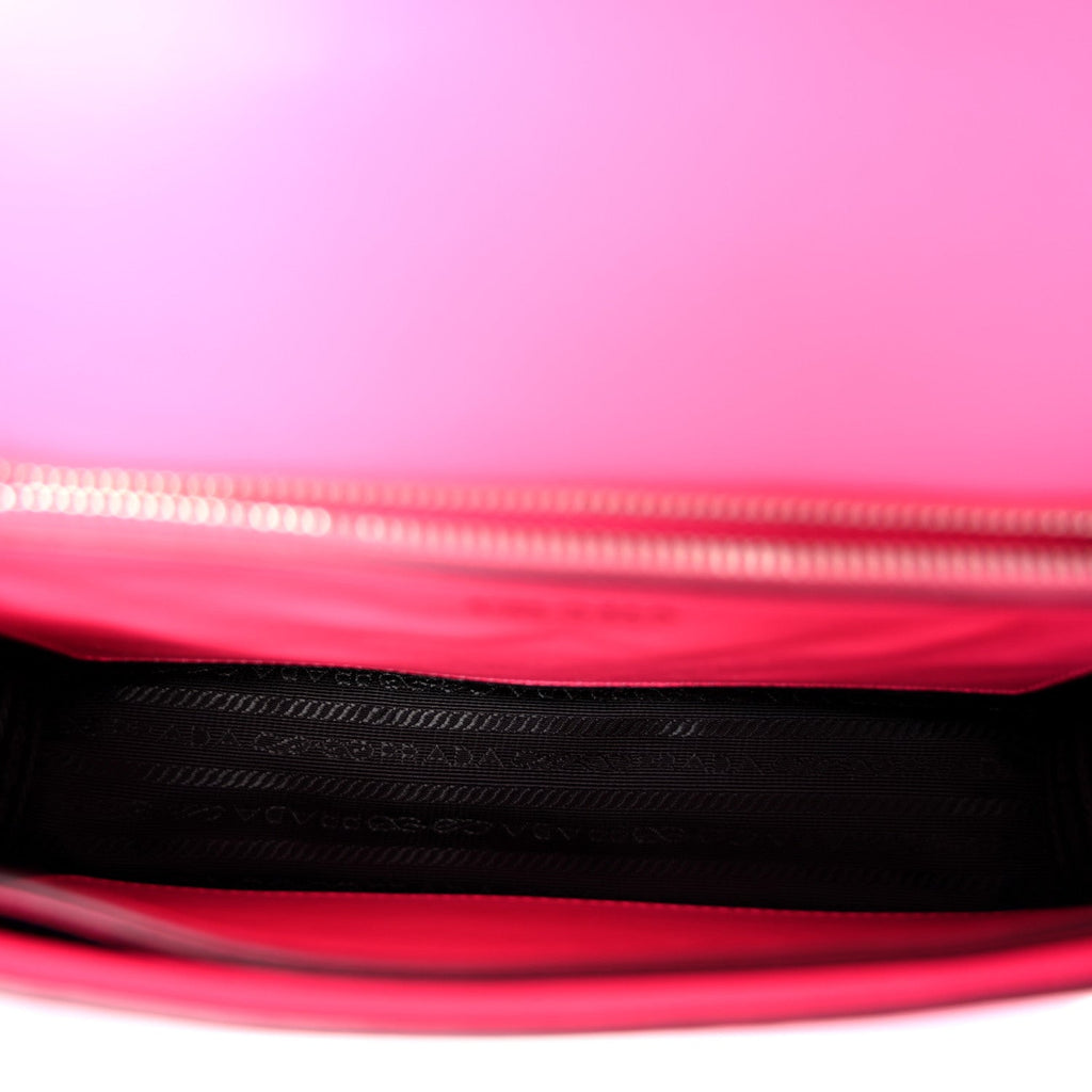 Saffiano City Calfskin Studded Large Elektra Shoulder Bag Fuchsia Black