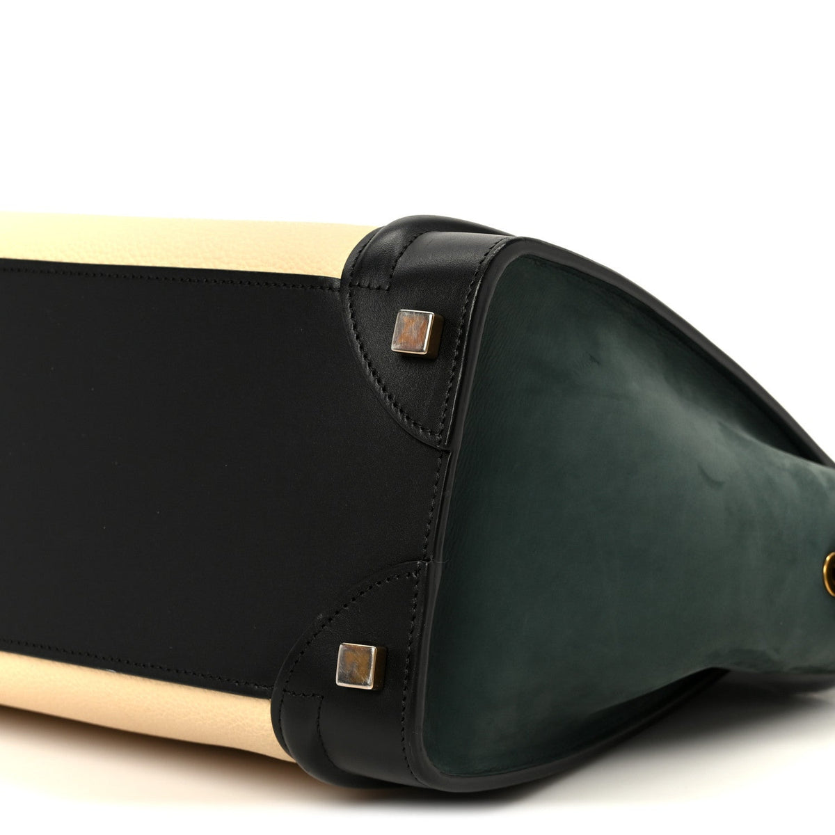 Baby Grained Calfskin Nubuck Micro Tri-Color Luggage Teal