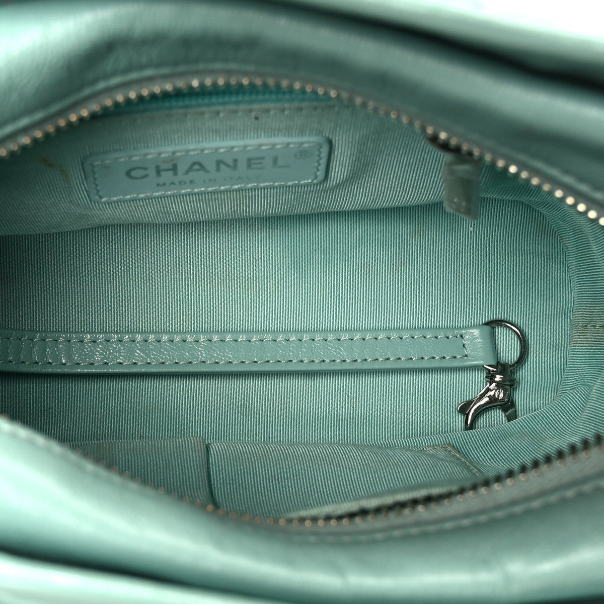 Aged Calfskin Quilted Small Gabrielle Hobo Green
