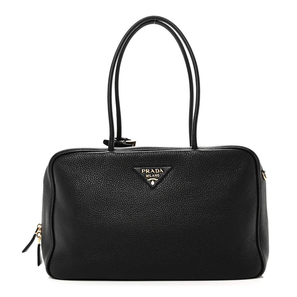 Vitello Daino Soft Large Top Handle Bag Black